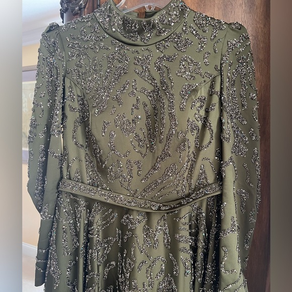 Dresses & Skirts - Olive Green Beaded Formal Gown